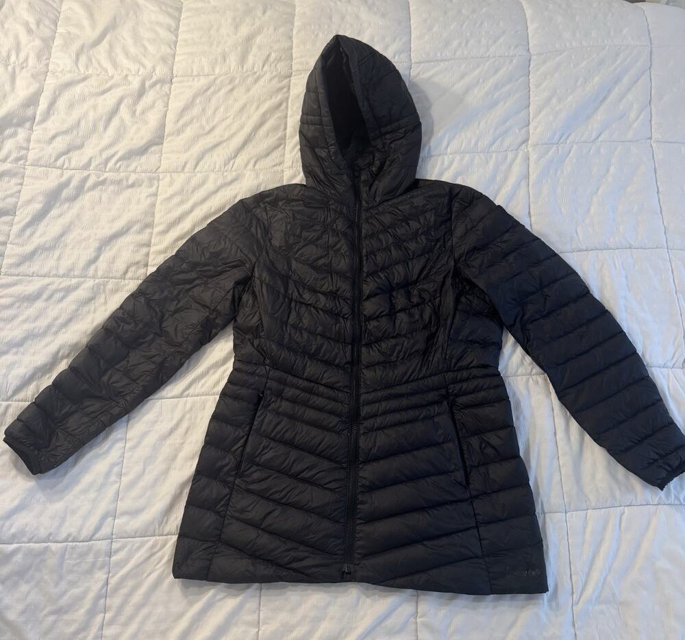 Lands’ End Wanderweight Down Jacket Black Packable Winter Down Women's Medium